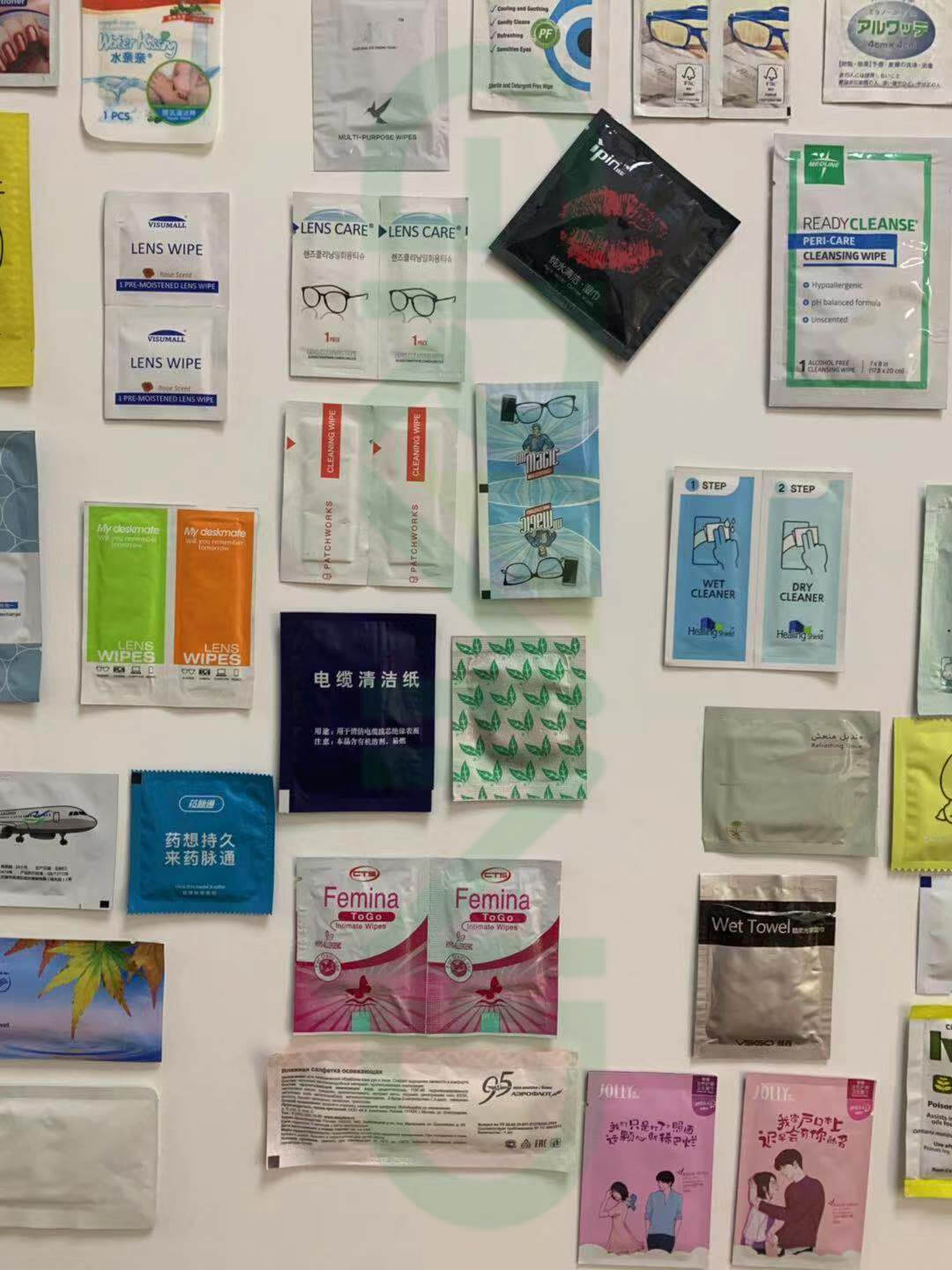 자동 알코올 패드 조직 포장 기계 샘플