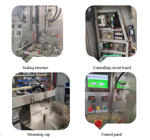 과립 향 주머니 포장 기계 세부 사항 그림