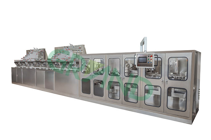 젖은 물티슈는 접이식 및 포장 기계