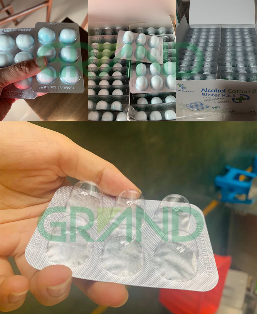 알코올 면화 블리스 터 포장 기계 샘플